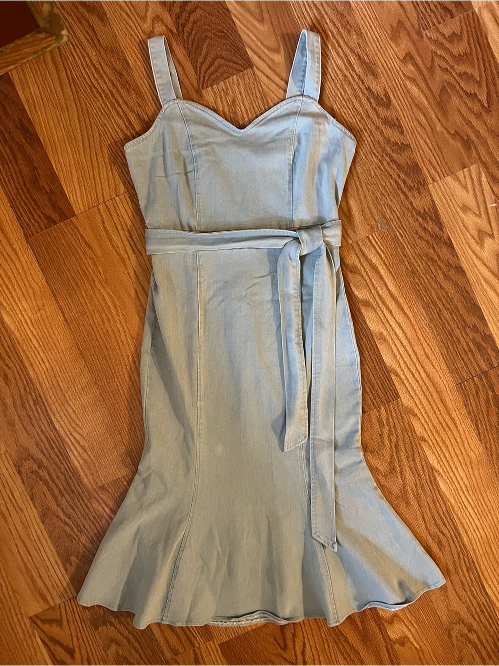 Denim by Jealous Tomato Chambray Fit & Flare Dress with Tie Waist